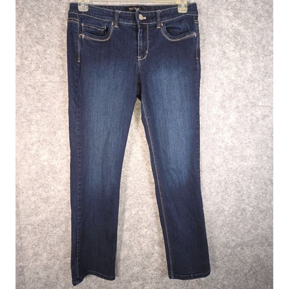 White House Black Market Women's Denim Jeans Slim Ankle Flat Front Blue Size 10R